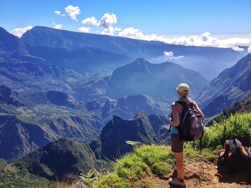 Randonnée à la Réunion. Les endroits pour activités touristiques canyoning, visites des cirques