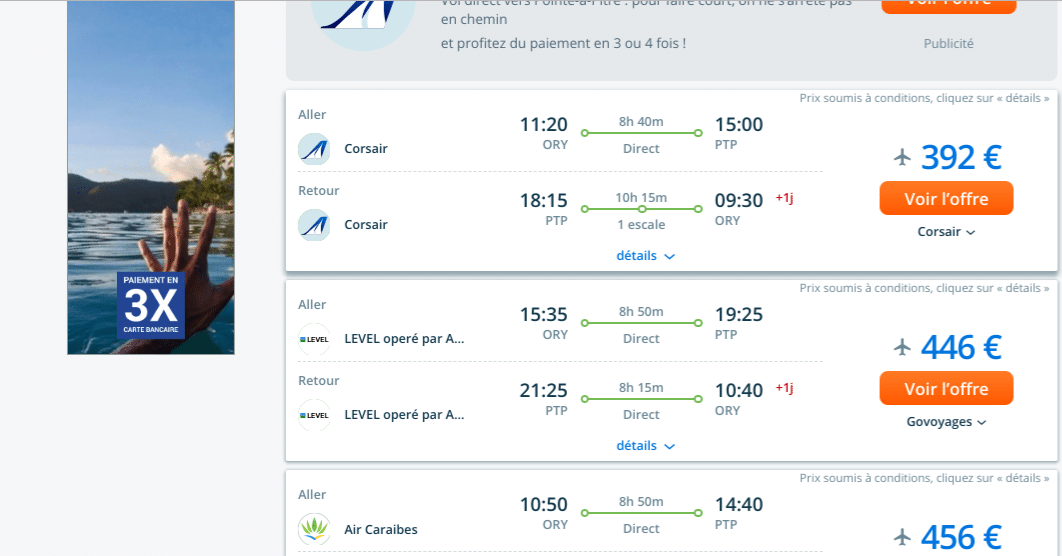 Vol Guadeloupe pas cher Février 2025 | Billet d'avion 387€ | Air Vacances