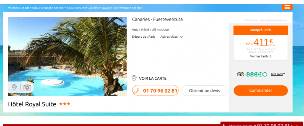 Offre promo Opodo : voyage Canaries all inclusive aux Canaries . Séjour tout inclus à Fuerteventura dans un hôtel 3 étoile Royale Suite.
