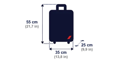 Taille bagage cabine à respecter avec Air France . 