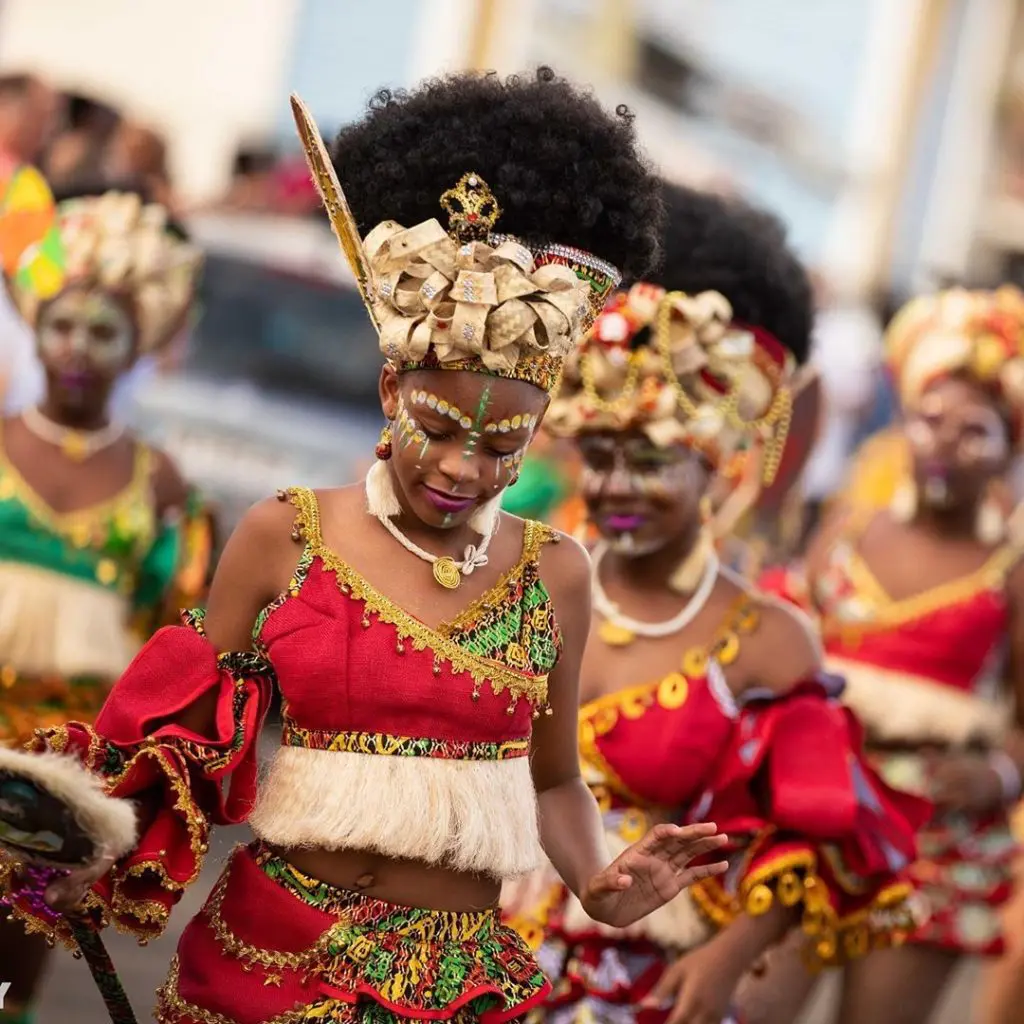 Carnaval  de Guadeloupe à Pointe a Pitre . Grand défilé carnavalesque lors du Dimanche gras en 2020 . 