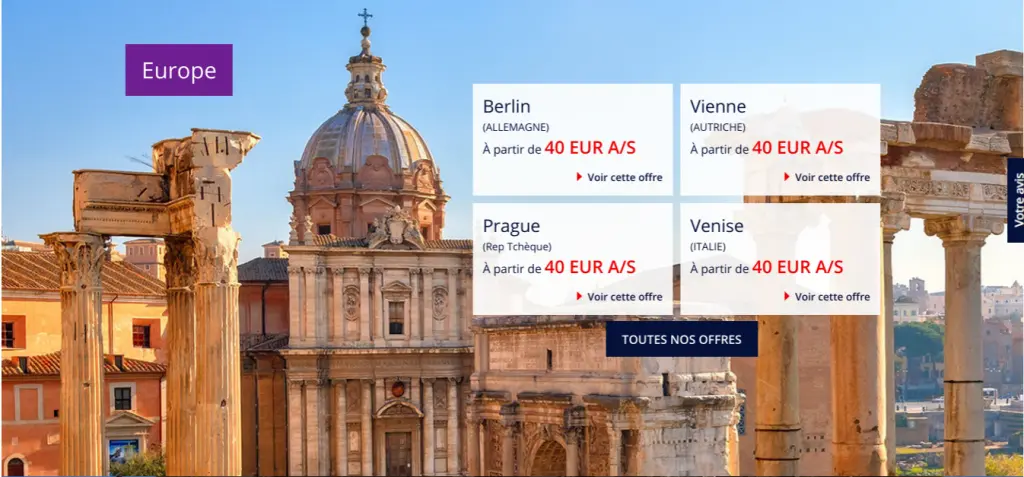 Des billets d'avion discount Air France Europe dès 50 euros : Berlin , Vienne, Prague, Venise . 