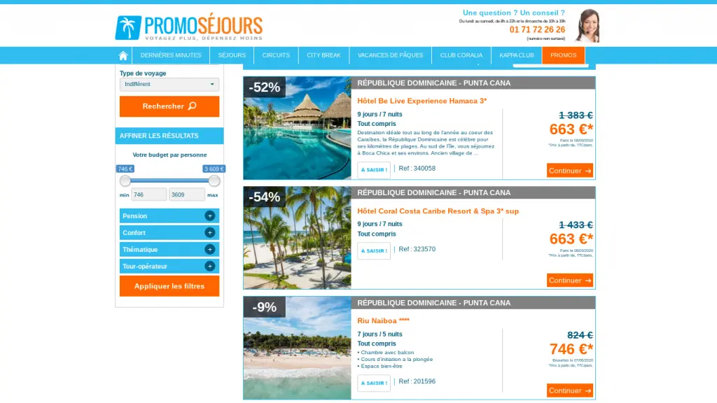 Offre de réduction promtionnelle pour un voyage tout compris à Punta  Cana,  séjour de 9 jours et 7 nuits : 1 semaine. + possibilité de payer en 4 fois . 