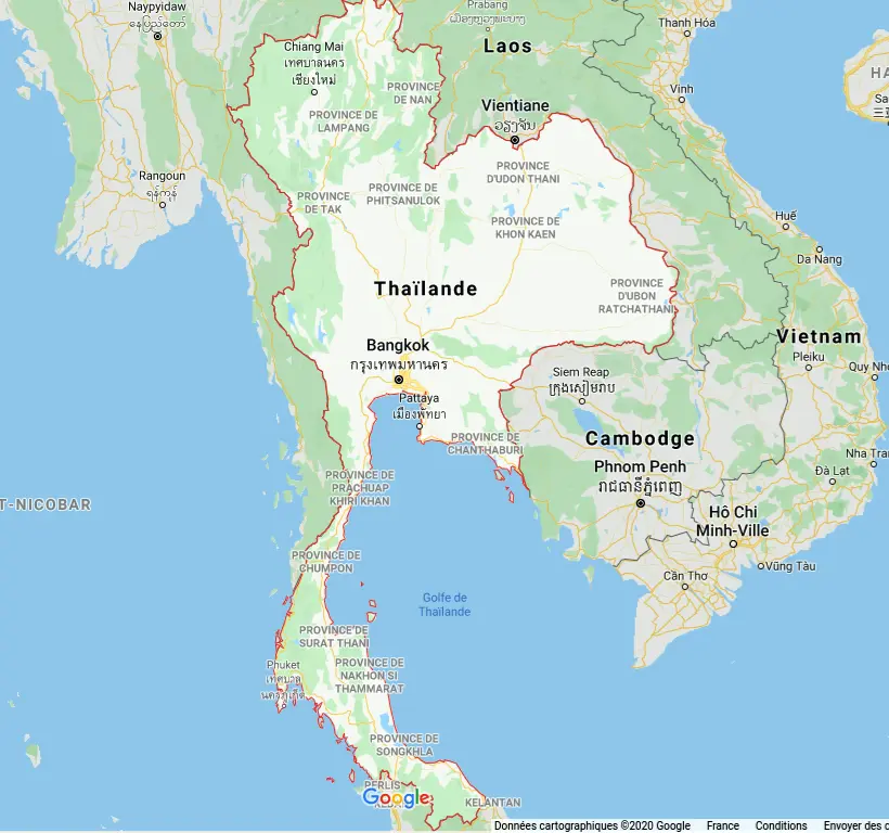 Carte de Thaïlande : les lieux à visiter et ce qu'il faut faire et voir .