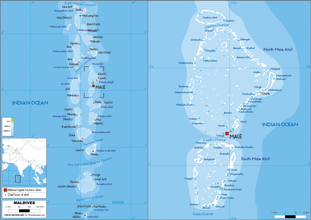 Carte des Maldives : quand y aller