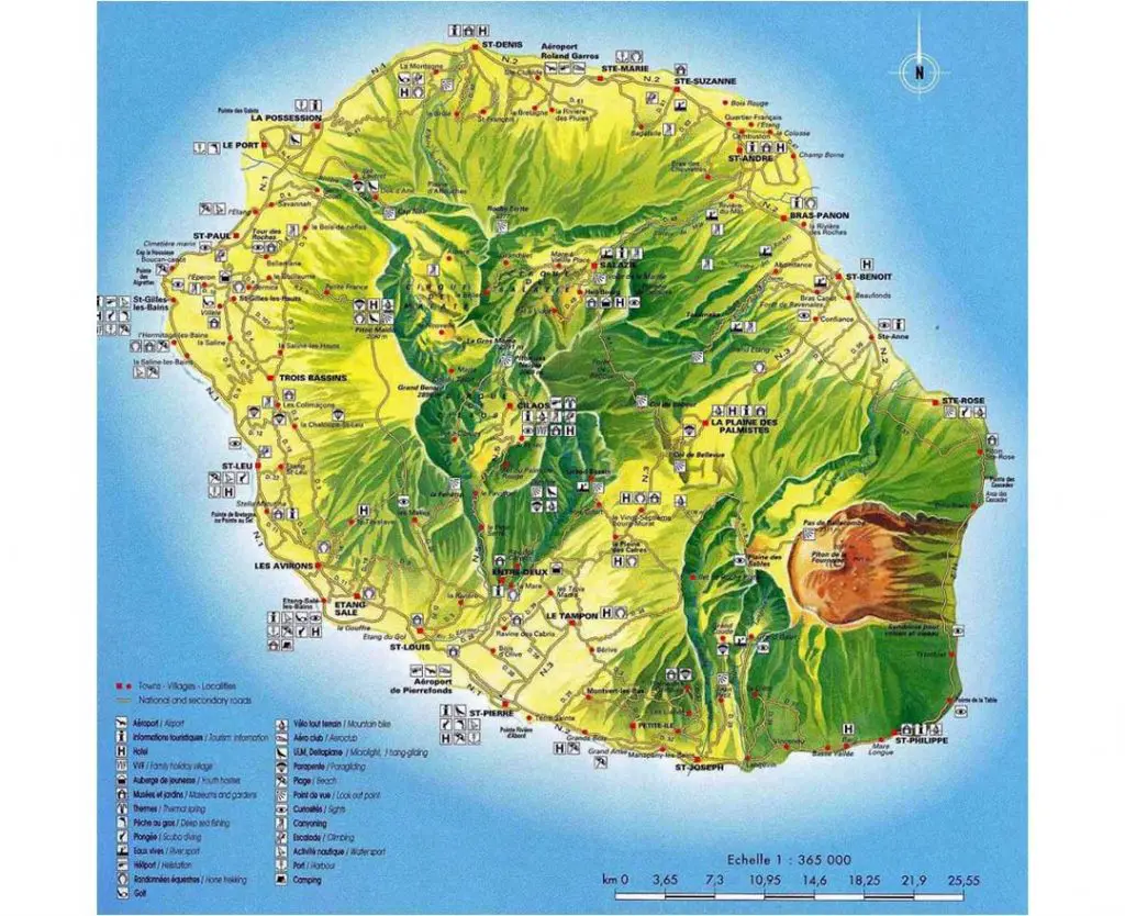 Carte touristique de la Réunion : les lieux à visiter