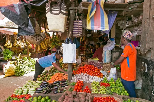 marché de Djarani dans la capitale de Zanzibar