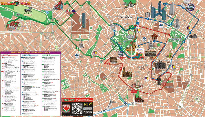 Carte touristqiue de Milan sur les lieux  à visiter : ce qu'il faut faire 