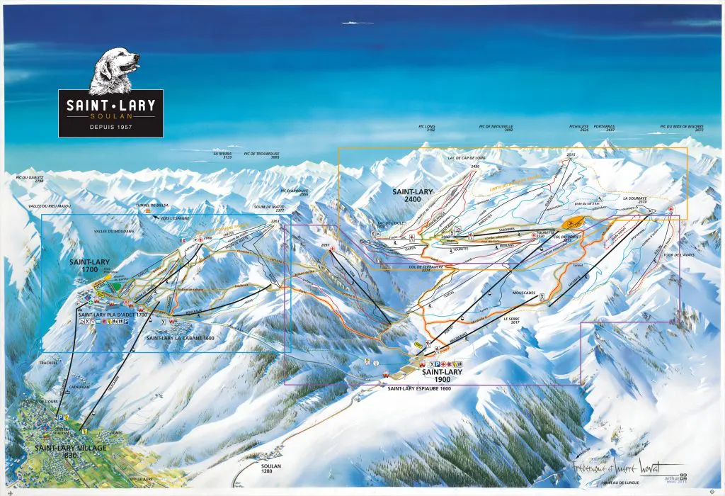 Saint Lary : carte des pistes skiable