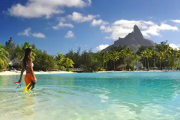 Tahiti plage , paysage : Polynésie française