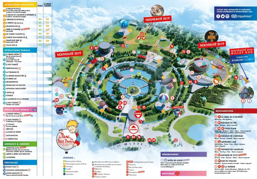 Plan du parc du Petit Prince
