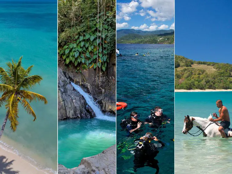 Guadeloupe : paysage plage , cascade , rivière pour partir en voyage en février