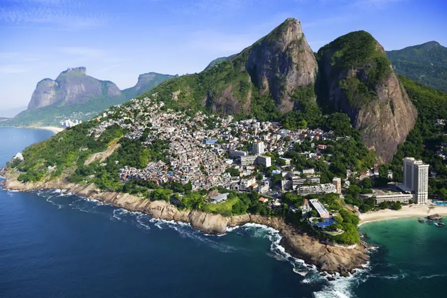 Vue aérienne favelas Rio de Janeiro au Brésil 