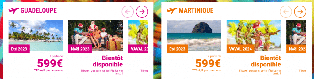 Promo voyage Guadeloupe et Martinique 